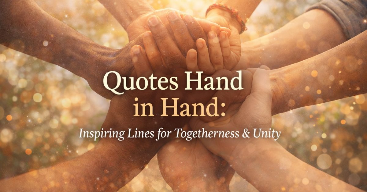 Quotes Hand in Hand: Inspiring Lines for Togetherness & Unity